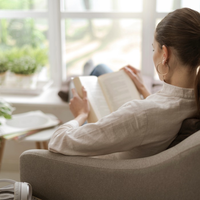 Quietly reading inside